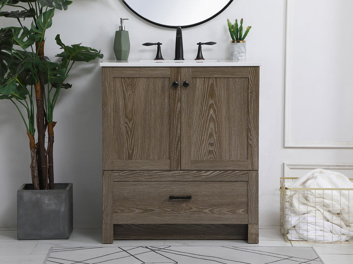 Elegant Lighting - VF2830WO - Single Bathroom Vanity - Soma - weathered oak