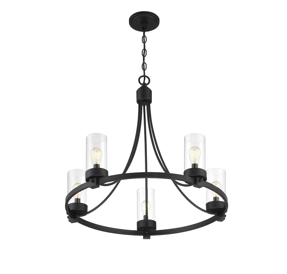 Meridian - M10018MBK - Five Light Chandelier - Mchan - Matte Black