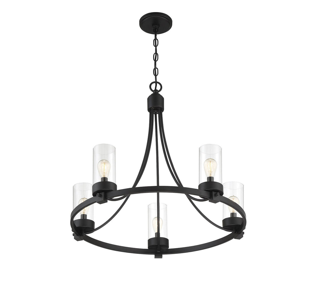 Meridian - M10018MBK - Five Light Chandelier - Mchan - Matte Black
