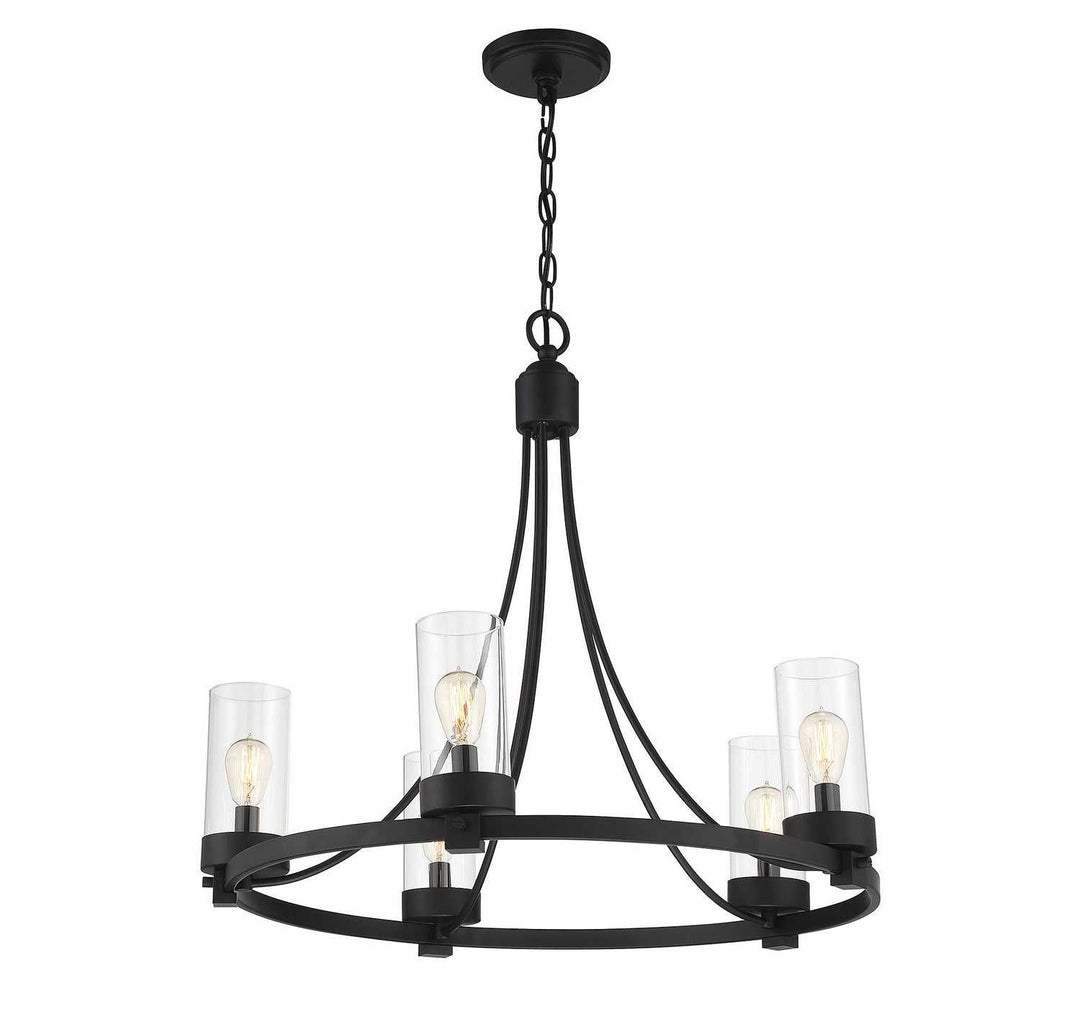 Meridian - M10018MBK - Five Light Chandelier - Mchan - Matte Black