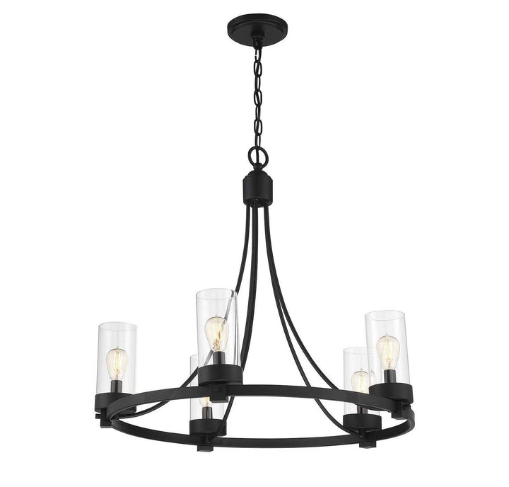 Meridian - M10018MBK - Five Light Chandelier - Mchan - Matte Black