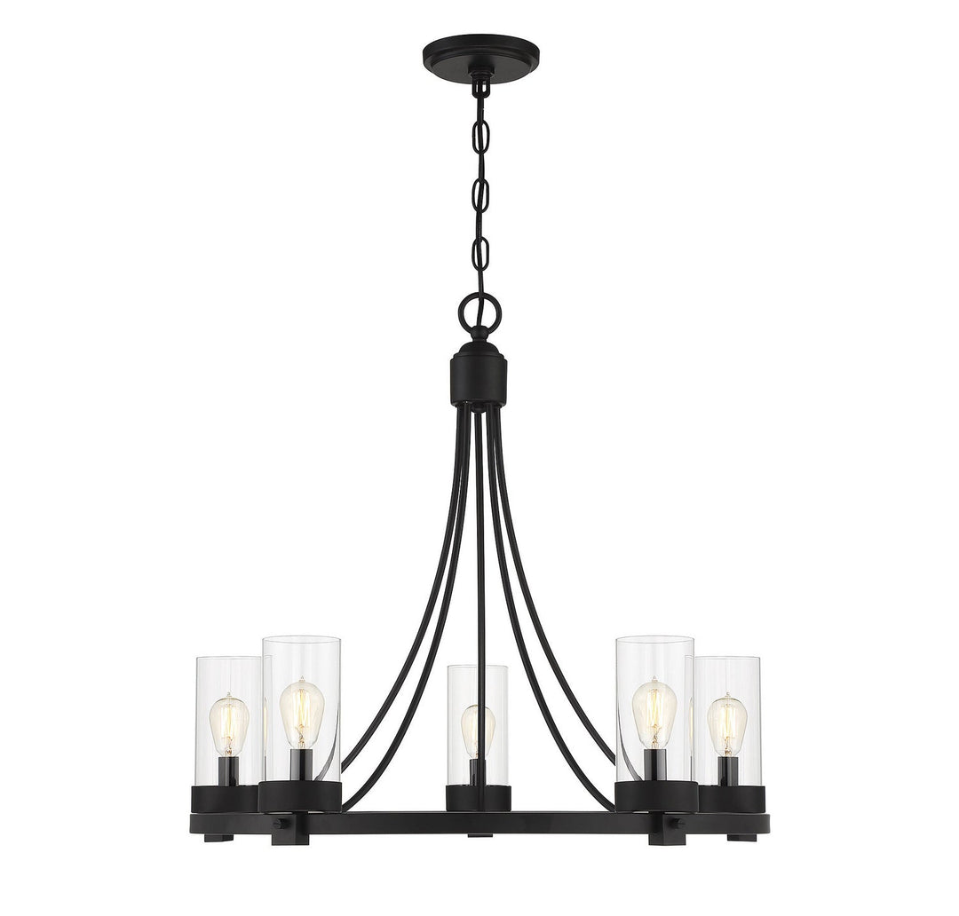 Meridian - M10018MBK - Five Light Chandelier - Mchan - Matte Black