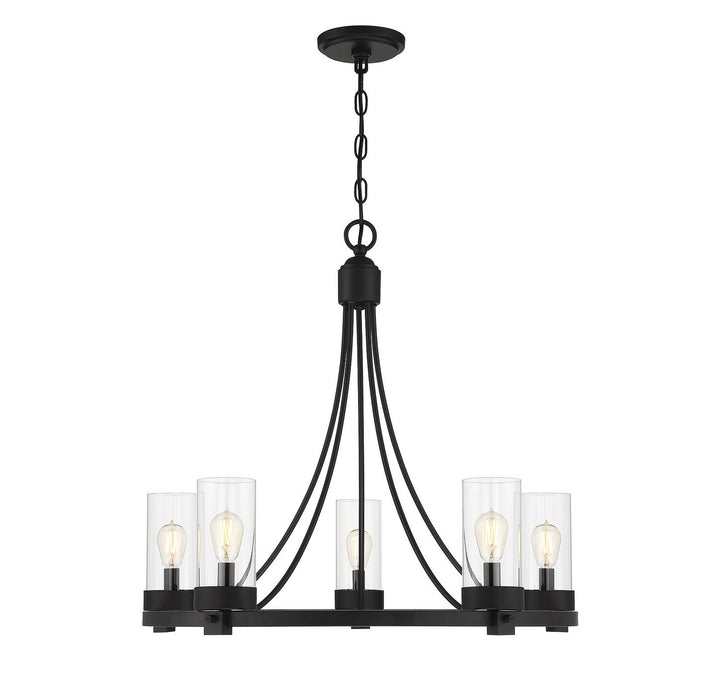 Meridian - M10018MBK - Five Light Chandelier - Mchan - Matte Black