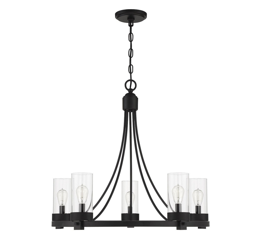 Meridian - M10018MBK - Five Light Chandelier - Mchan - Matte Black