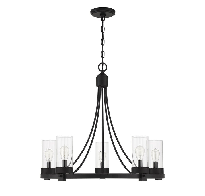 Meridian - M10018MBK - Five Light Chandelier - Mchan - Matte Black