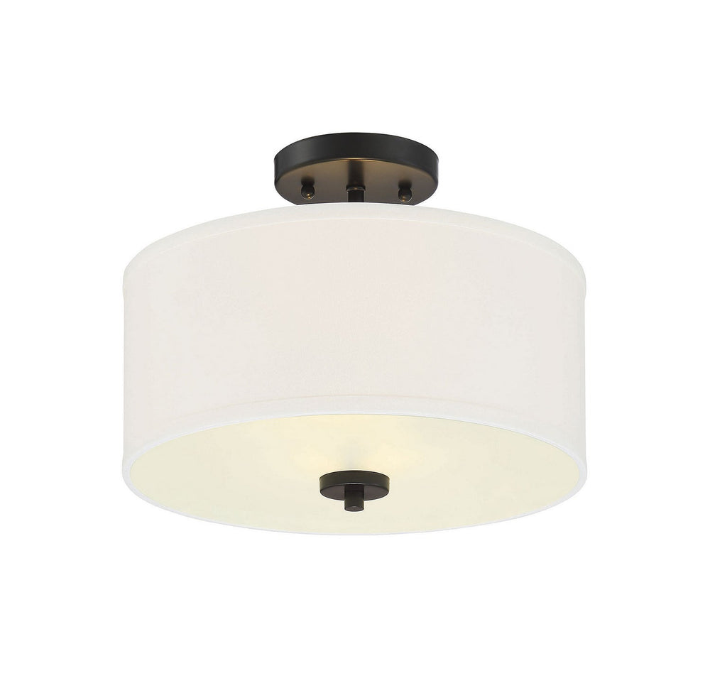 Meridian - M60008MBK - Two Light Semi-Flush Mount - Msemi - Matte Black