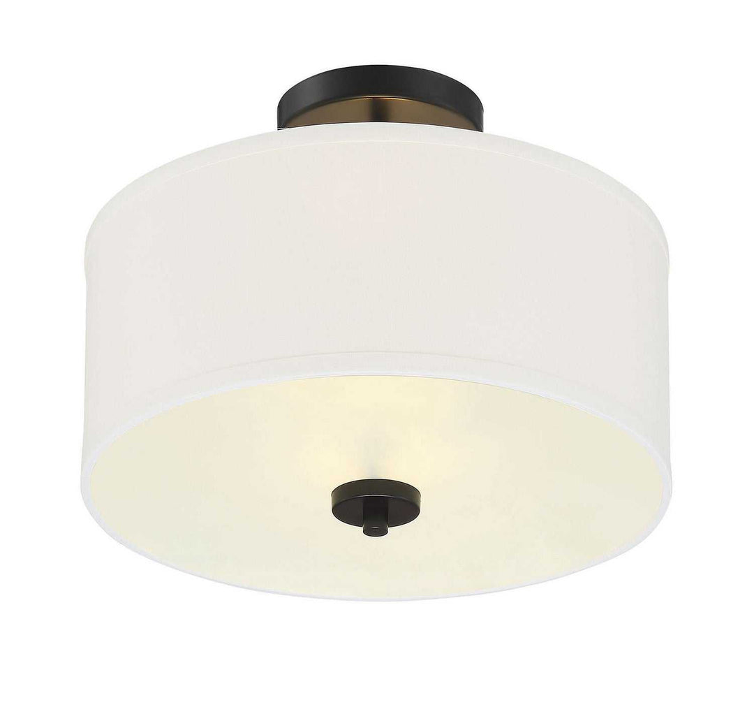 Meridian - M60008MBK - Two Light Semi-Flush Mount - Msemi - Matte Black