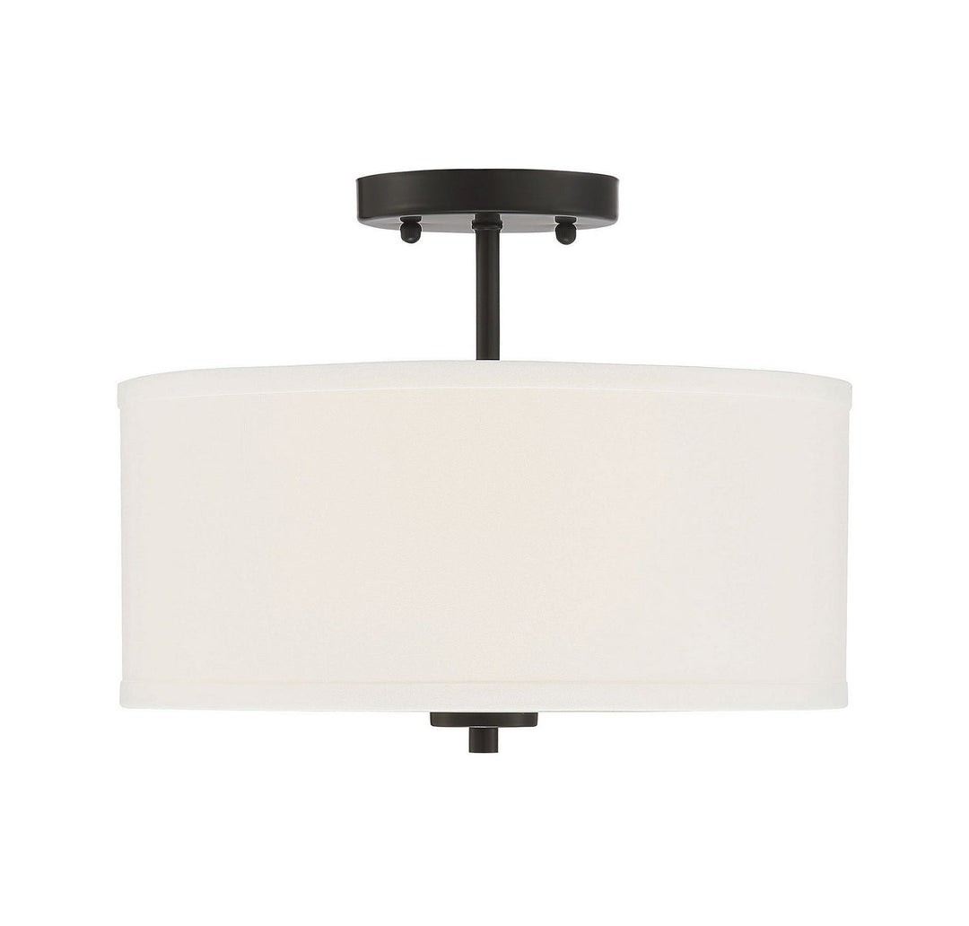 Meridian - M60008MBK - Two Light Semi-Flush Mount - Msemi - Matte Black