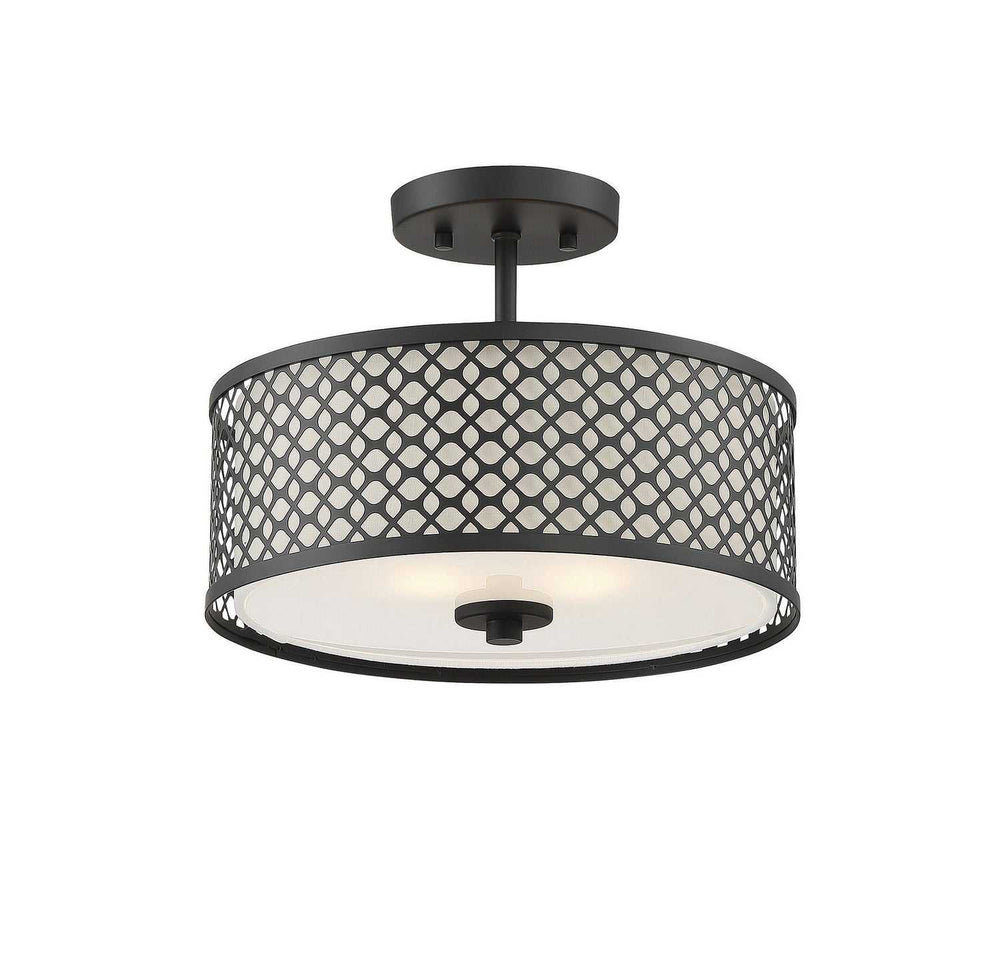 Meridian - M60016MBK - Two Light Semi-Flush Mount - Msemi - Matte Black