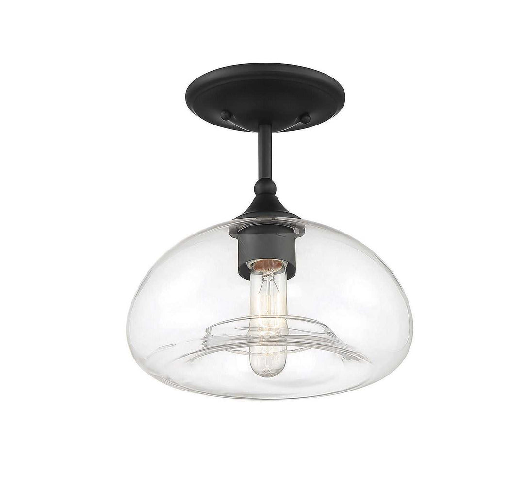 Meridian - M60017MBK - One Light Semi-Flush Mount - Msemi - Matte Black
