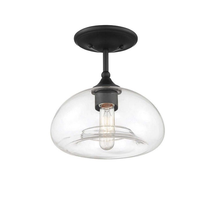 Meridian - M60017MBK - One Light Semi-Flush Mount - Msemi - Matte Black