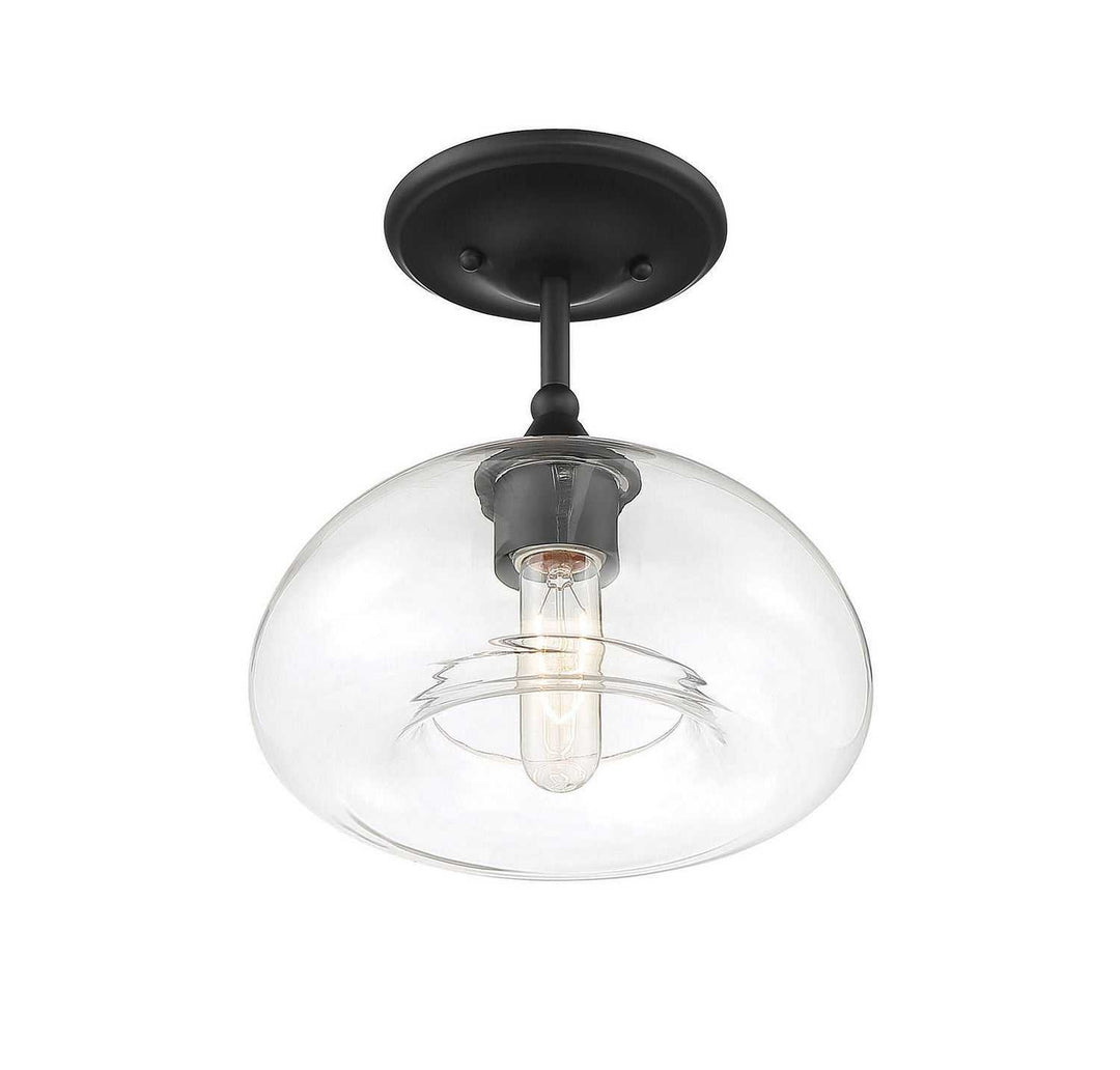 Meridian - M60017MBK - One Light Semi-Flush Mount - Msemi - Matte Black