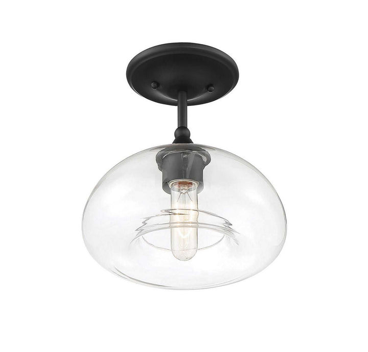 Meridian - M60017MBK - One Light Semi-Flush Mount - Msemi - Matte Black