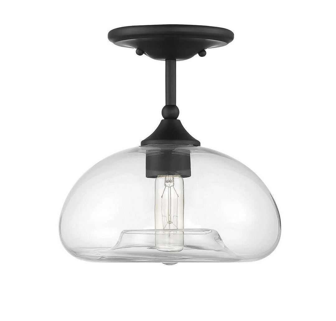 Meridian - M60017MBK - One Light Semi-Flush Mount - Msemi - Matte Black