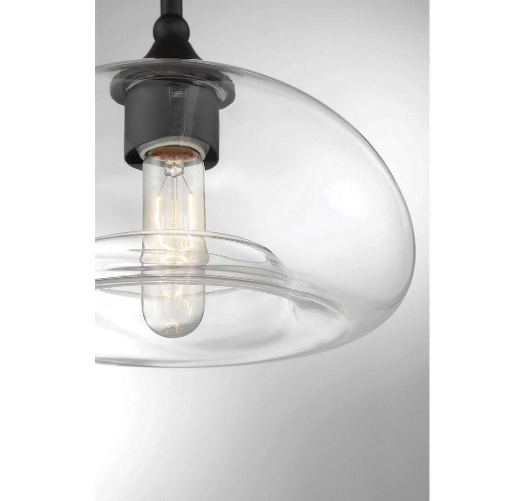Meridian - M60017MBK - One Light Semi-Flush Mount - Msemi - Matte Black