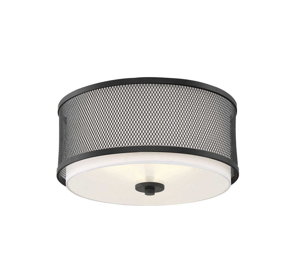 Meridian - M60018MBK - Three Light Semi-Flush Mount - Mflus - Matte Black