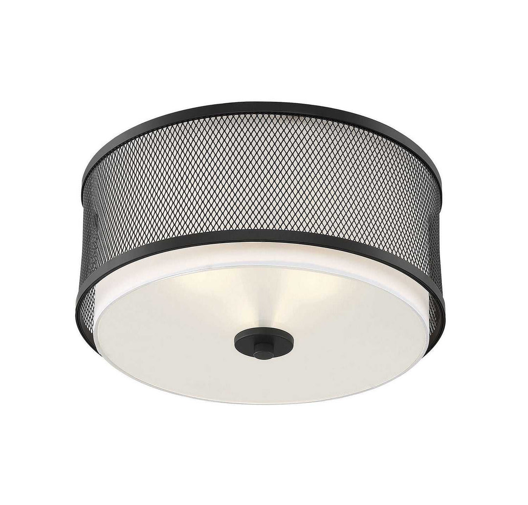 Meridian - M60018MBK - Three Light Semi-Flush Mount - Mflus - Matte Black