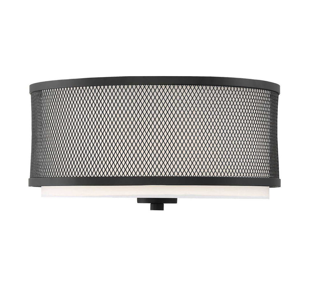 Meridian - M60018MBK - Three Light Semi-Flush Mount - Mflus - Matte Black