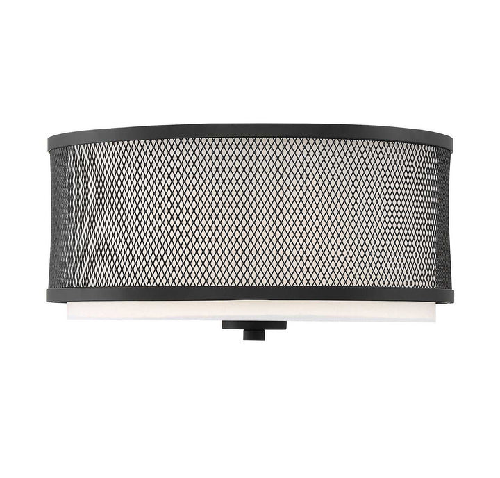 Meridian - M60018MBK - Three Light Semi-Flush Mount - Mflus - Matte Black