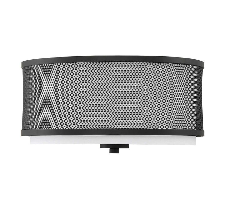 Meridian - M60018MBK - Three Light Semi-Flush Mount - Mflus - Matte Black