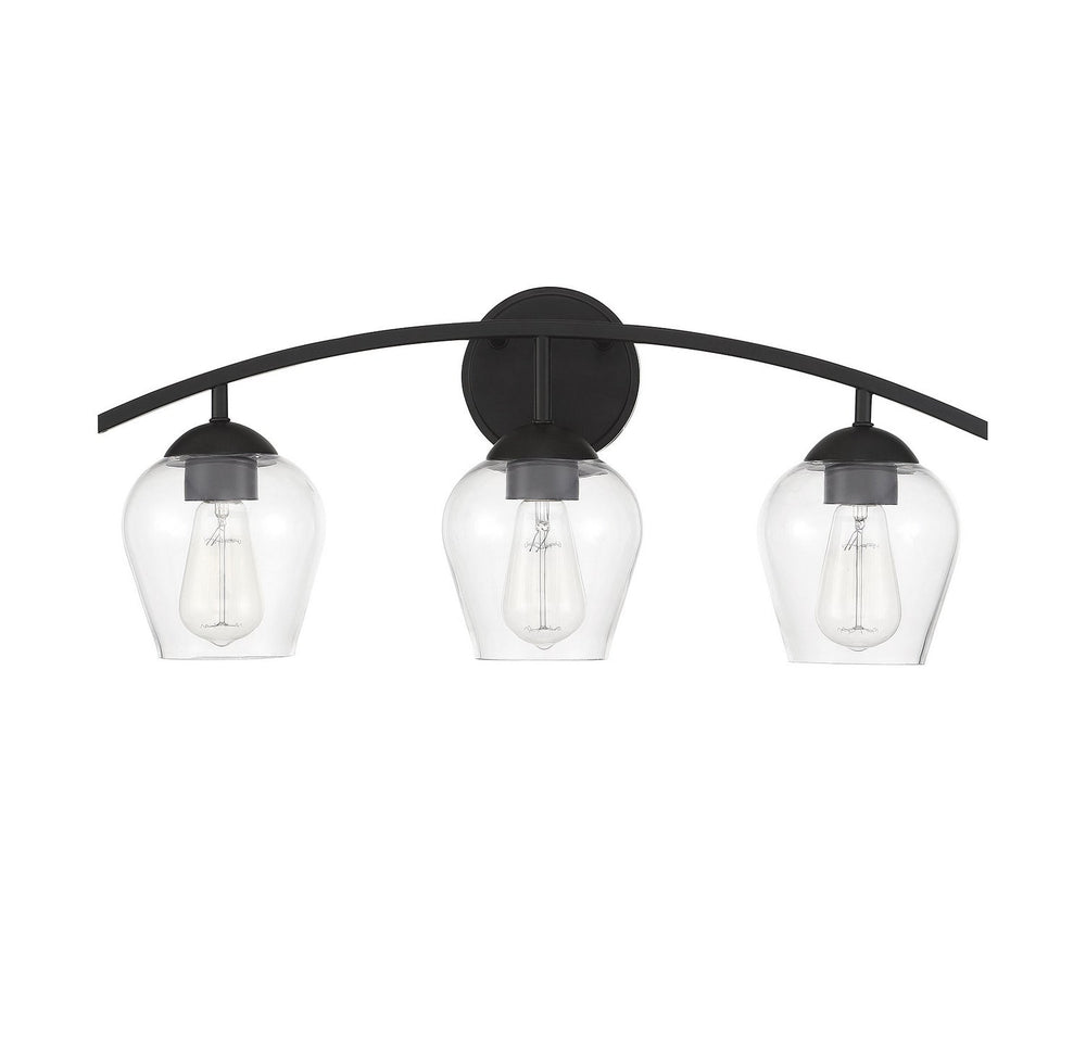 Meridian - M80032MBK - Three Light Bathroom Vanity Light - Mbath - Matte Black