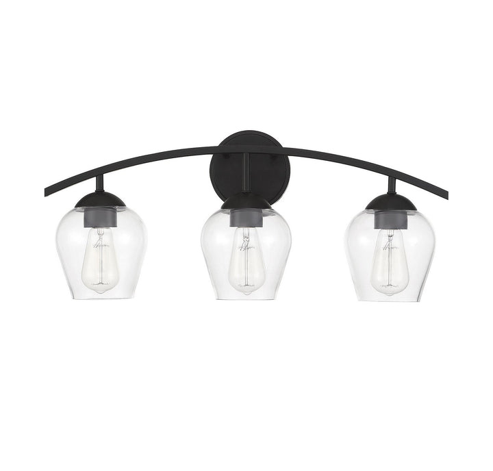 Meridian - M80032MBK - Three Light Bathroom Vanity Light - Mbath - Matte Black