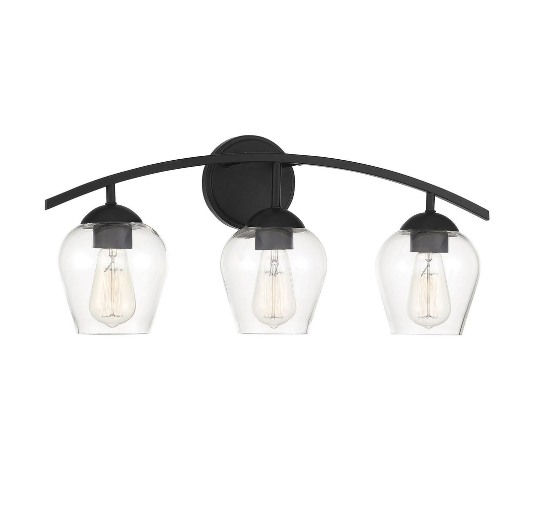 Meridian - M80032MBK - Three Light Bathroom Vanity Light - Mbath - Matte Black