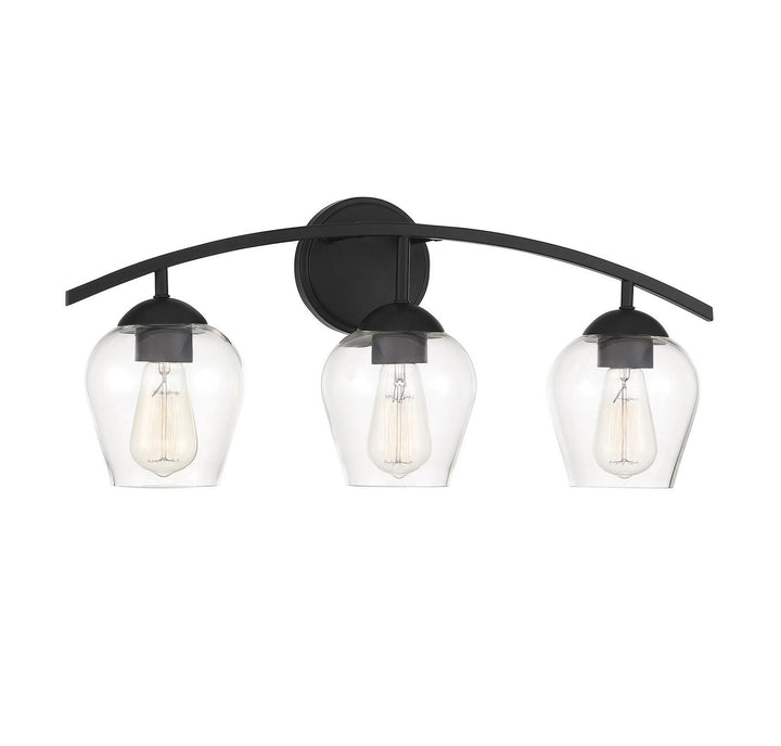 Meridian - M80032MBK - Three Light Bathroom Vanity Light - Mbath - Matte Black