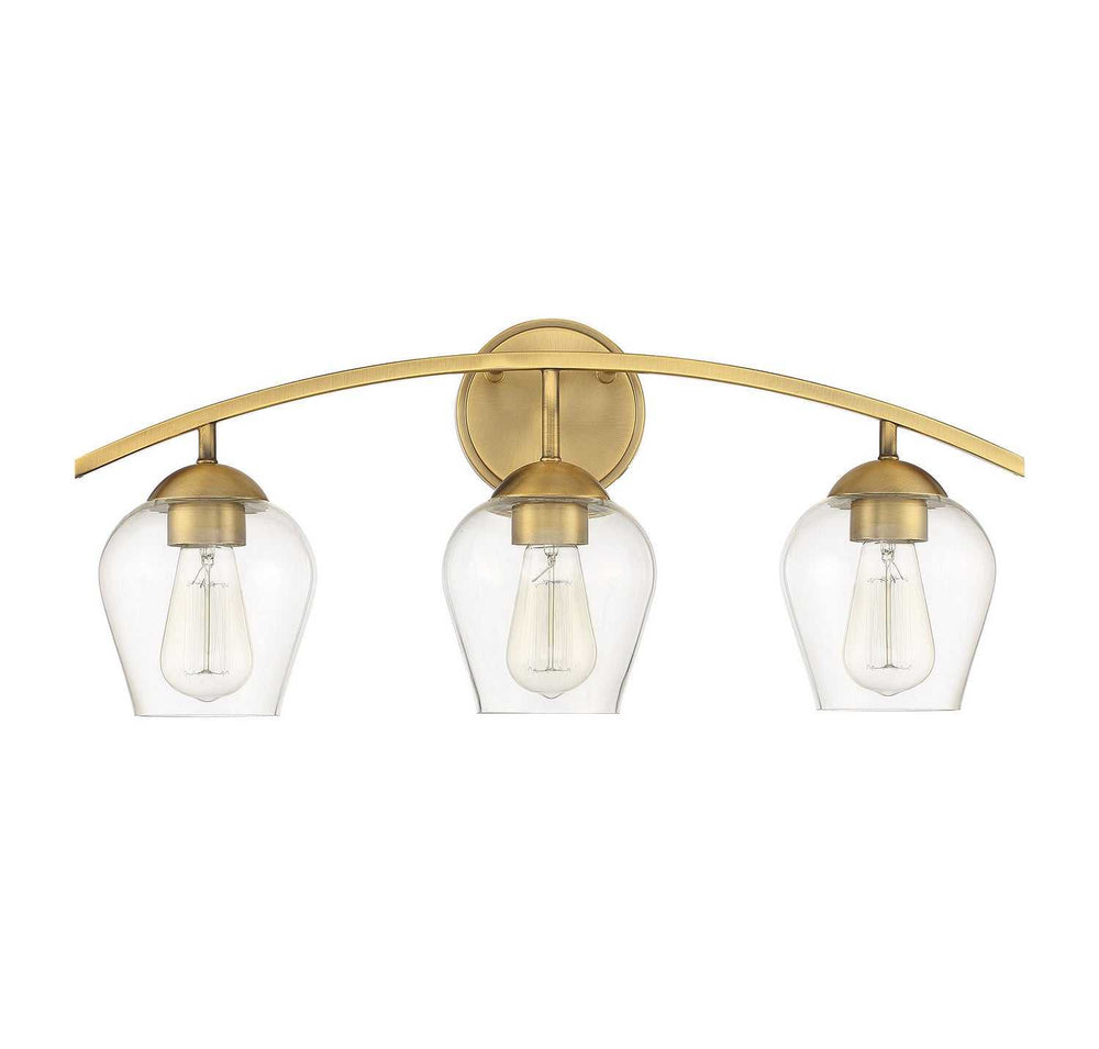 Meridian - M80032NB - Three Light Bathroom Vanity Light - Mbath - Natural Brass