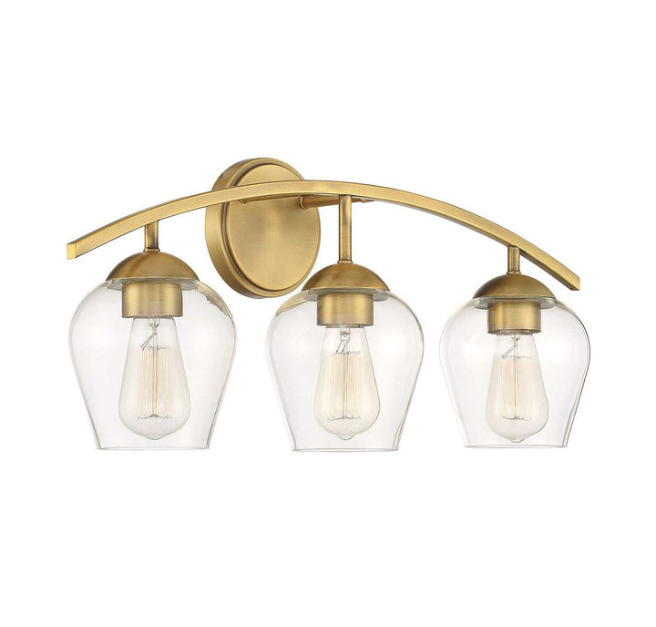 Meridian - M80032NB - Three Light Bathroom Vanity Light - Mbath - Natural Brass
