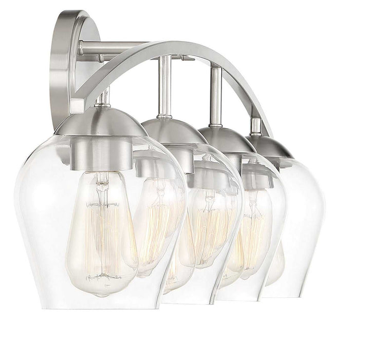 Meridian - M80033BN - Four Light Bathroom Vanity Light - Mbath - Brushed Nickel