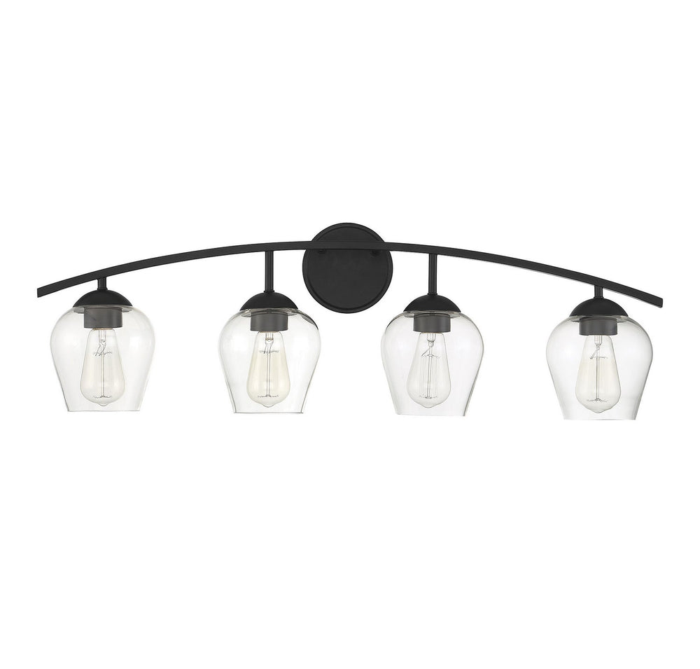 Meridian - M80033MBK - Four Light Bathroom Vanity Light - Mbath - Matte Black
