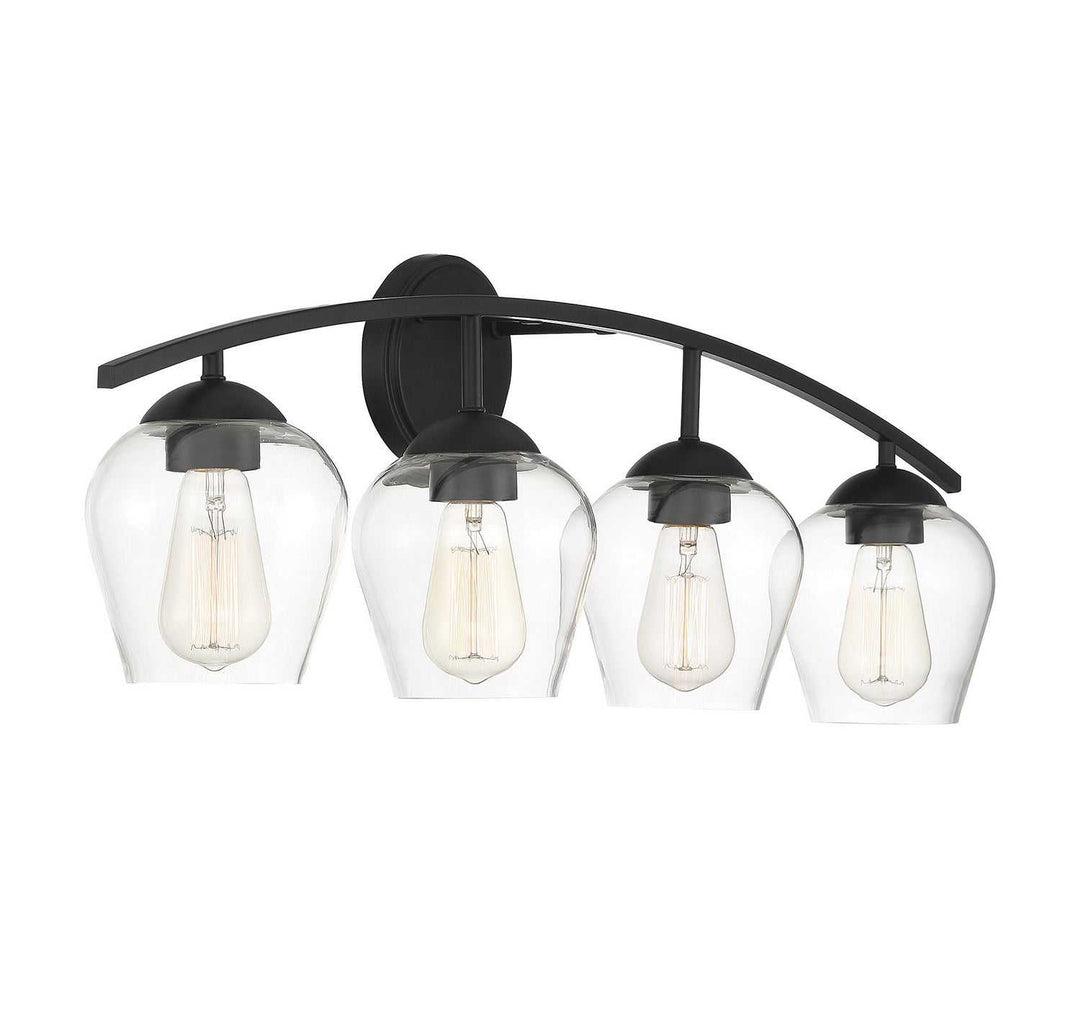 Meridian - M80033MBK - Four Light Bathroom Vanity Light - Mbath - Matte Black