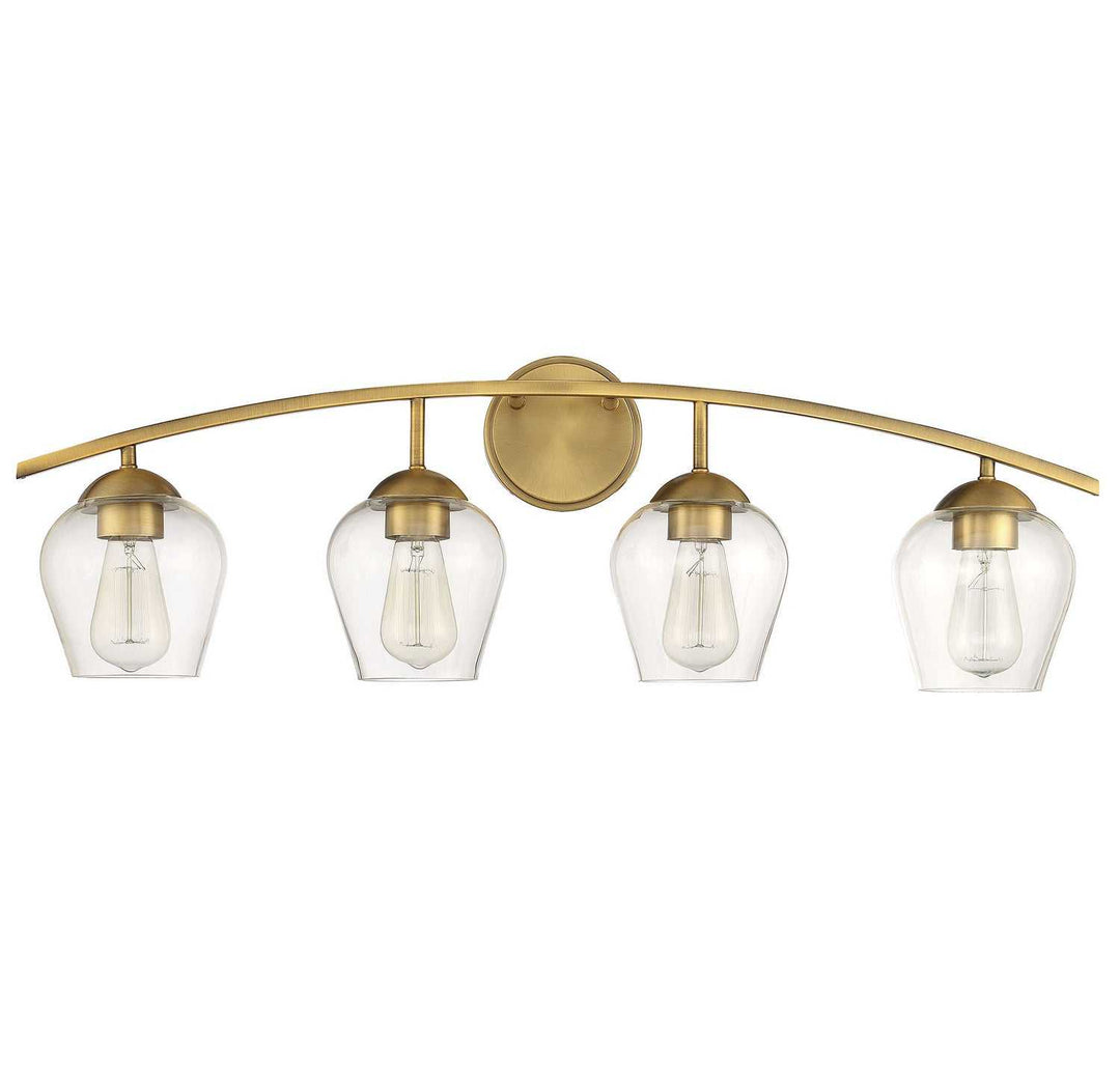 Meridian - M80033NB - Four Light Bathroom Vanity Light - Mbath - Natural Brass