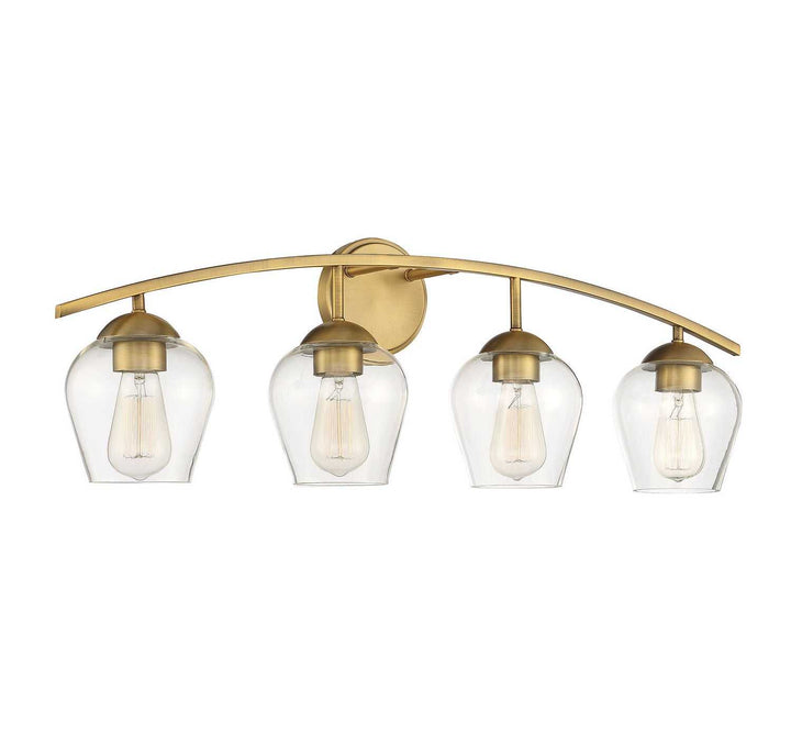 Meridian - M80033NB - Four Light Bathroom Vanity Light - Mbath - Natural Brass
