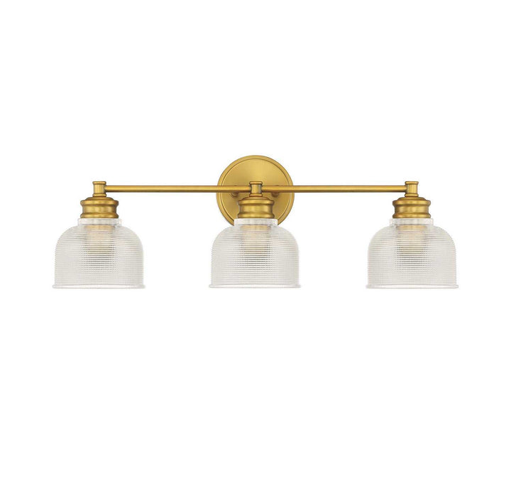 Meridian - M80035NB - Three Light Bathroom Vanity Light - Mbath - Natural Brass