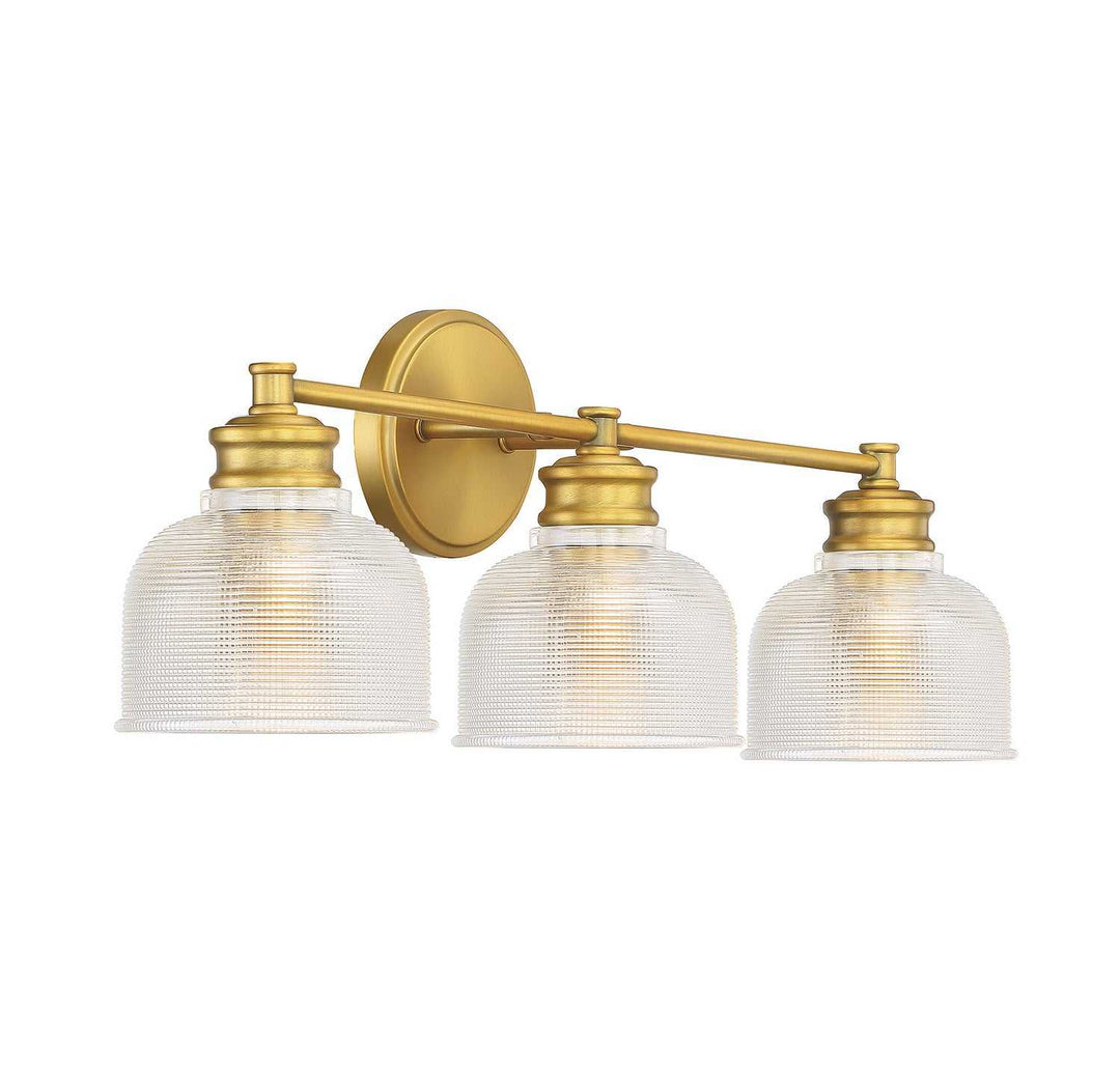 Meridian - M80035NB - Three Light Bathroom Vanity Light - Mbath - Natural Brass