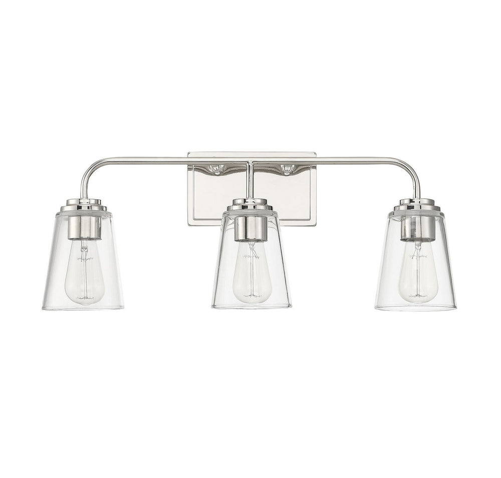 Meridian - M80044PN - Three Light Bathroom Vanity Light - Mbath - Polished Nickel
