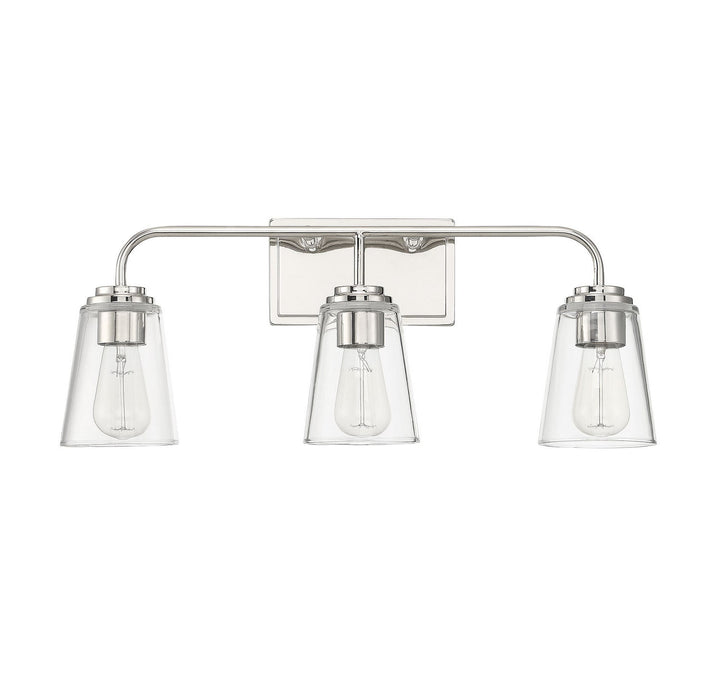 Meridian - M80044PN - Three Light Bathroom Vanity Light - Mbath - Polished Nickel