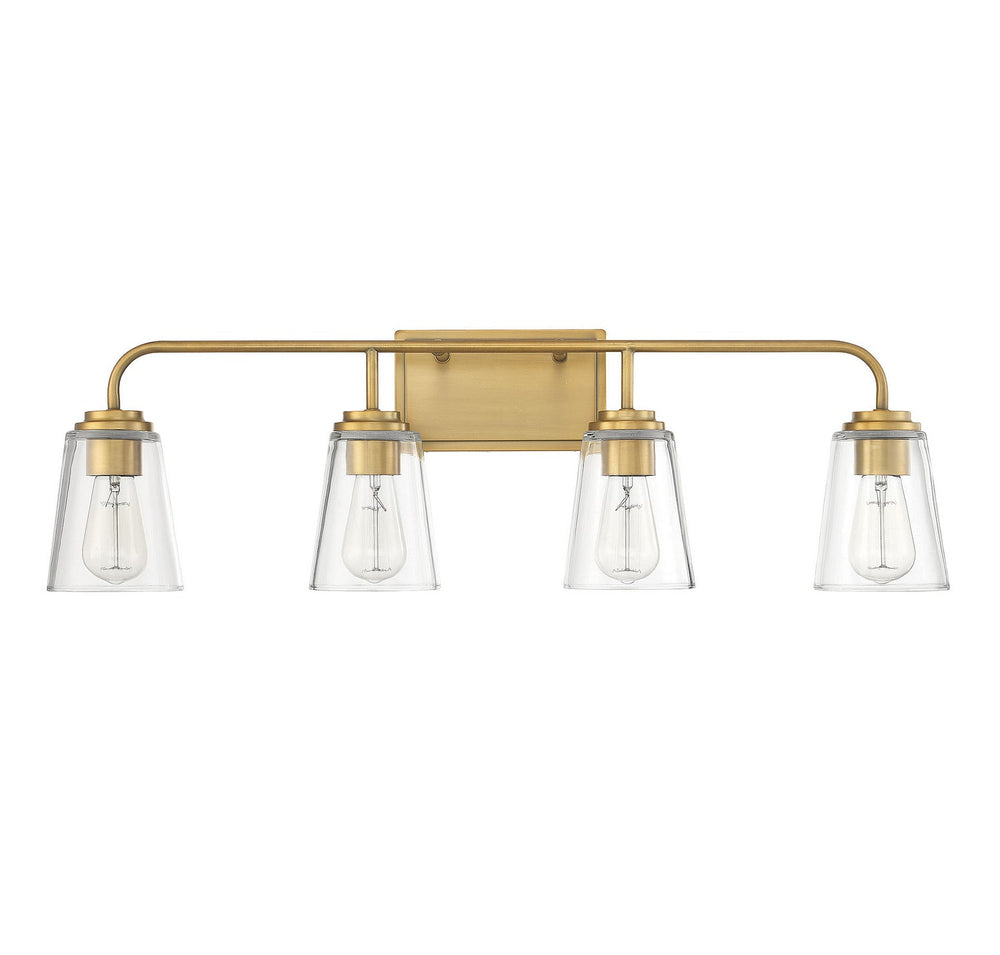 Meridian - M80045NB - Four Light Bathroom Vanity Light - Mbath - Natural Brass