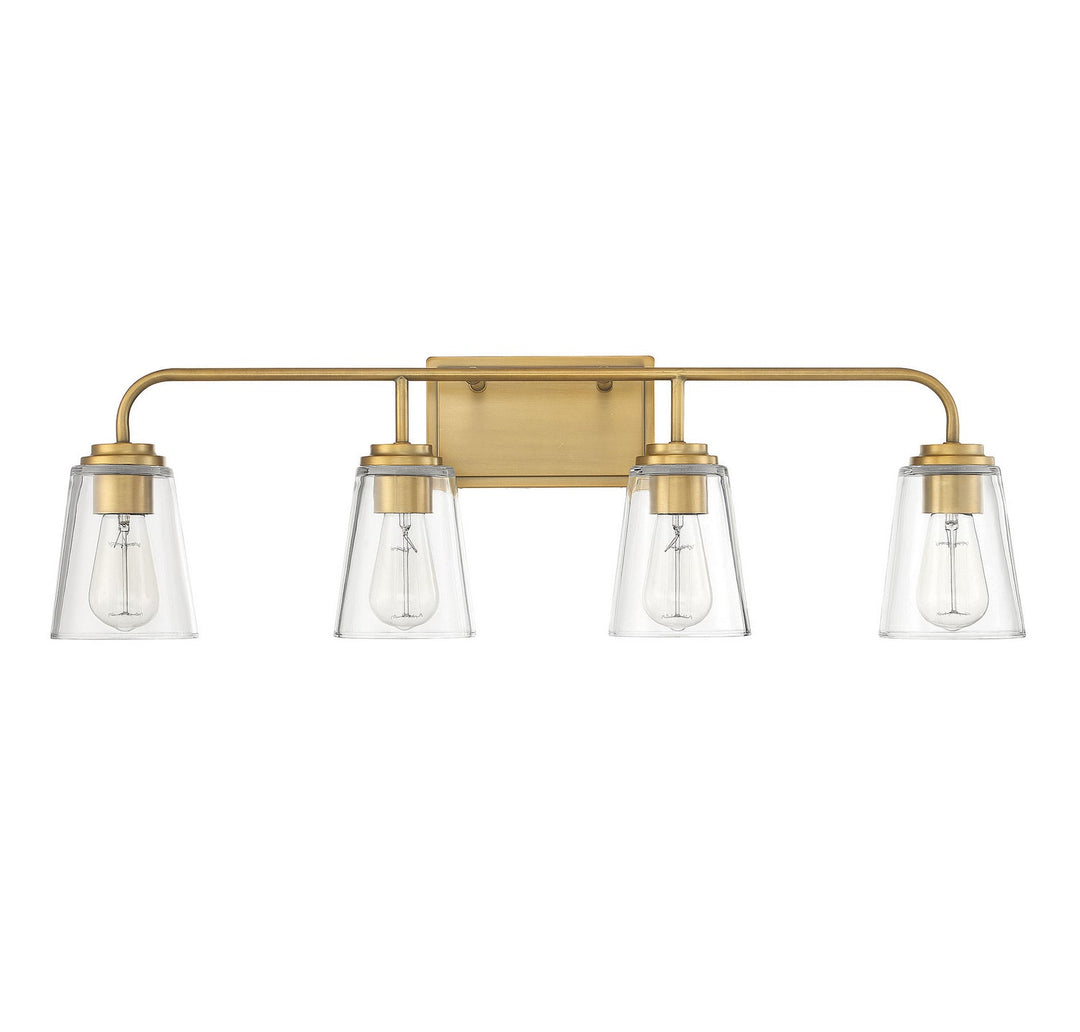 Meridian - M80045NB - Four Light Bathroom Vanity Light - Mbath - Natural Brass