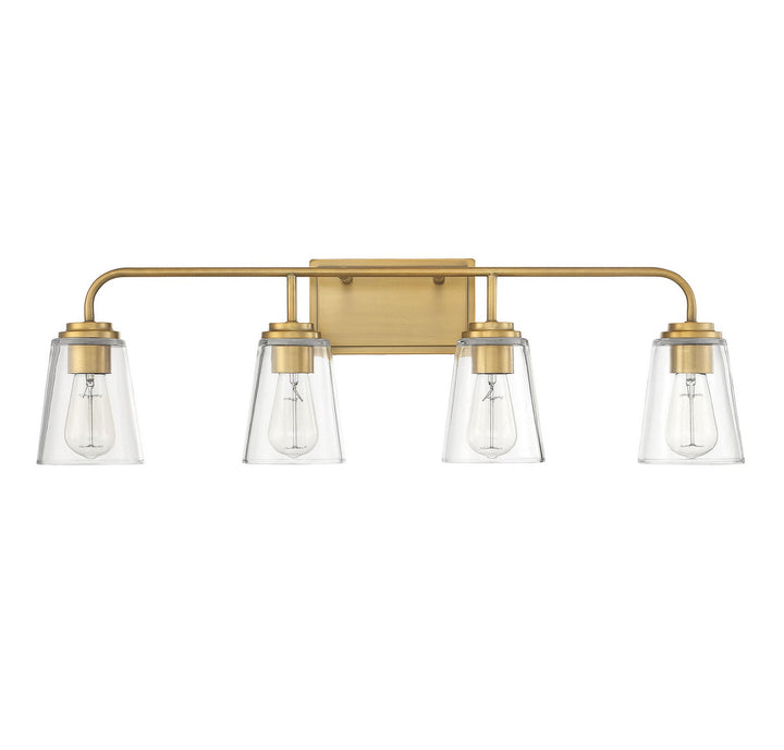 Meridian - M80045NB - Four Light Bathroom Vanity Light - Mbath - Natural Brass