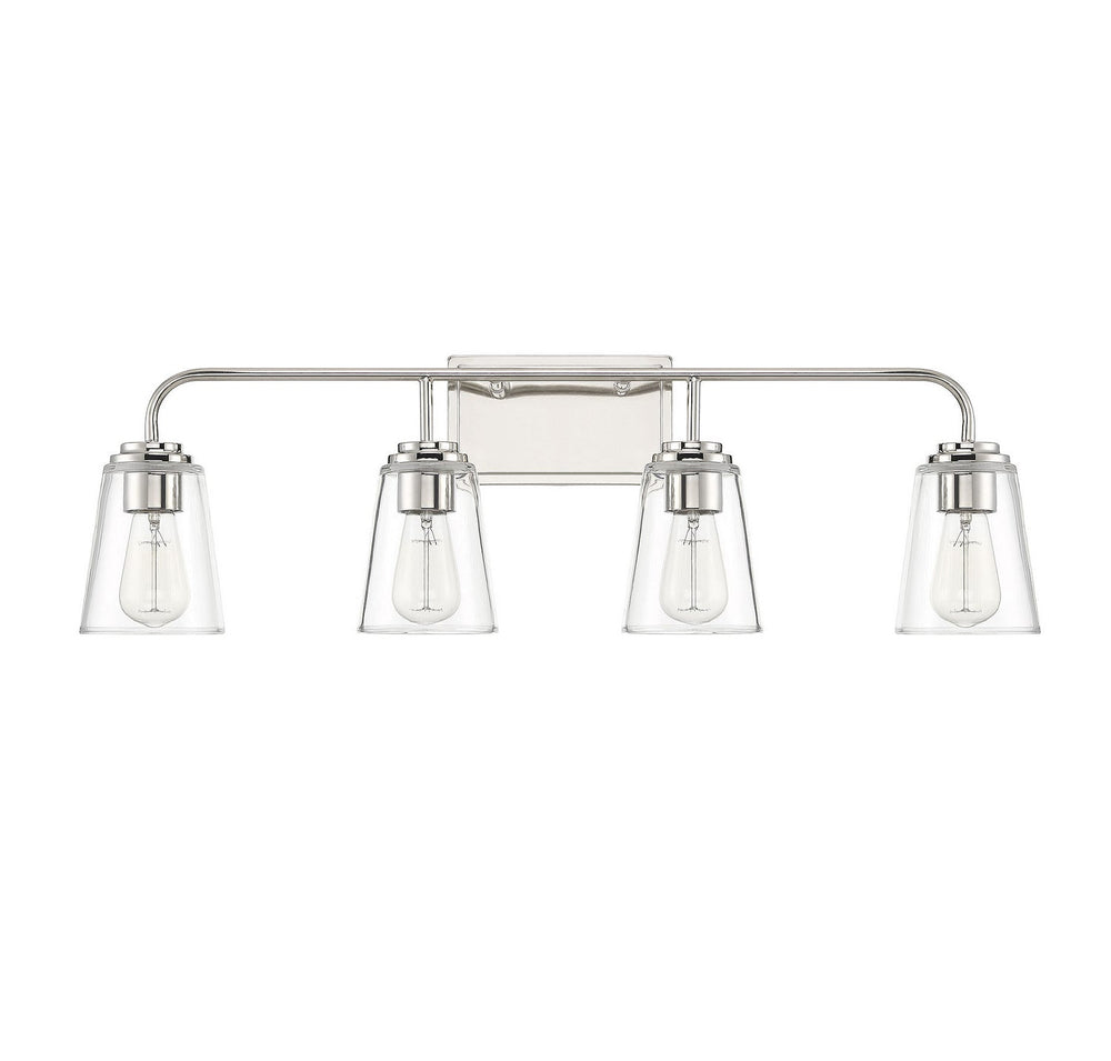 Meridian - M80045PN - Four Light Bathroom Vanity Light - Mbath - Polished Nickel
