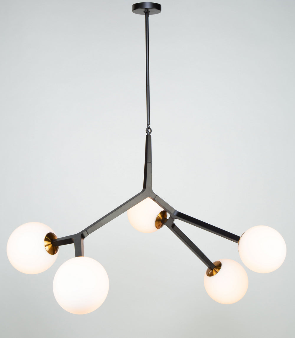 Artcraft Canada - AC10975VB - Five Light Pendant - Ravello - Black & Harvest Brass