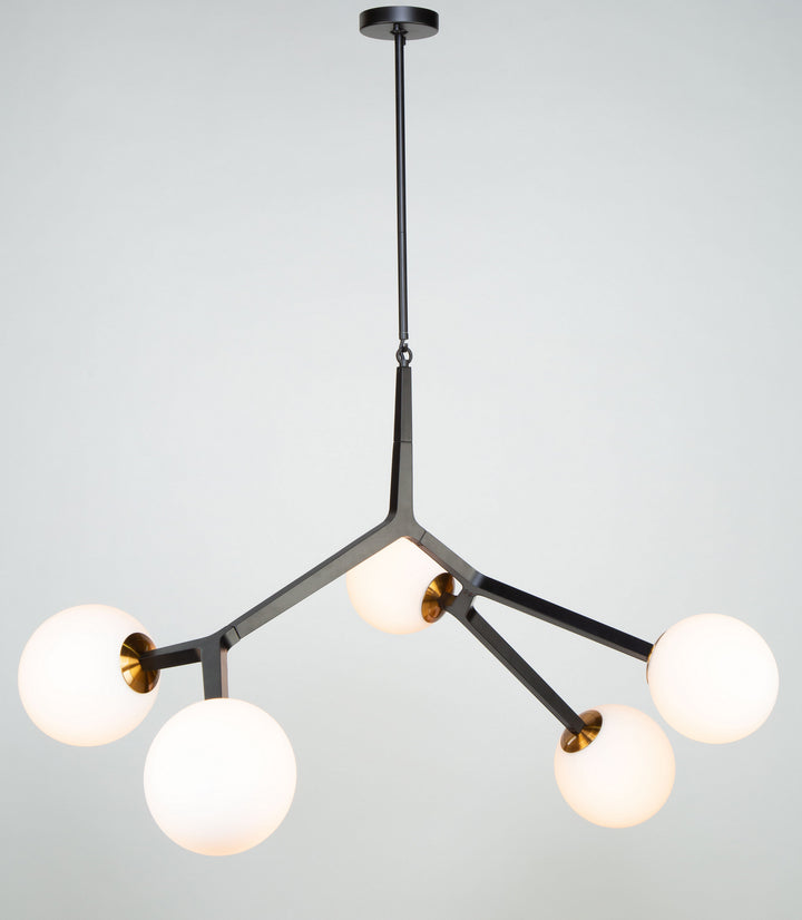 Artcraft Canada - AC10975VB - Five Light Pendant - Ravello - Black & Harvest Brass