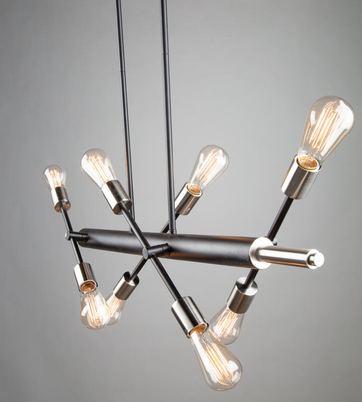 Artcraft Canada - AC11254NB - Eight Light Island Pendant - Truro - Black & Brushed Nickel