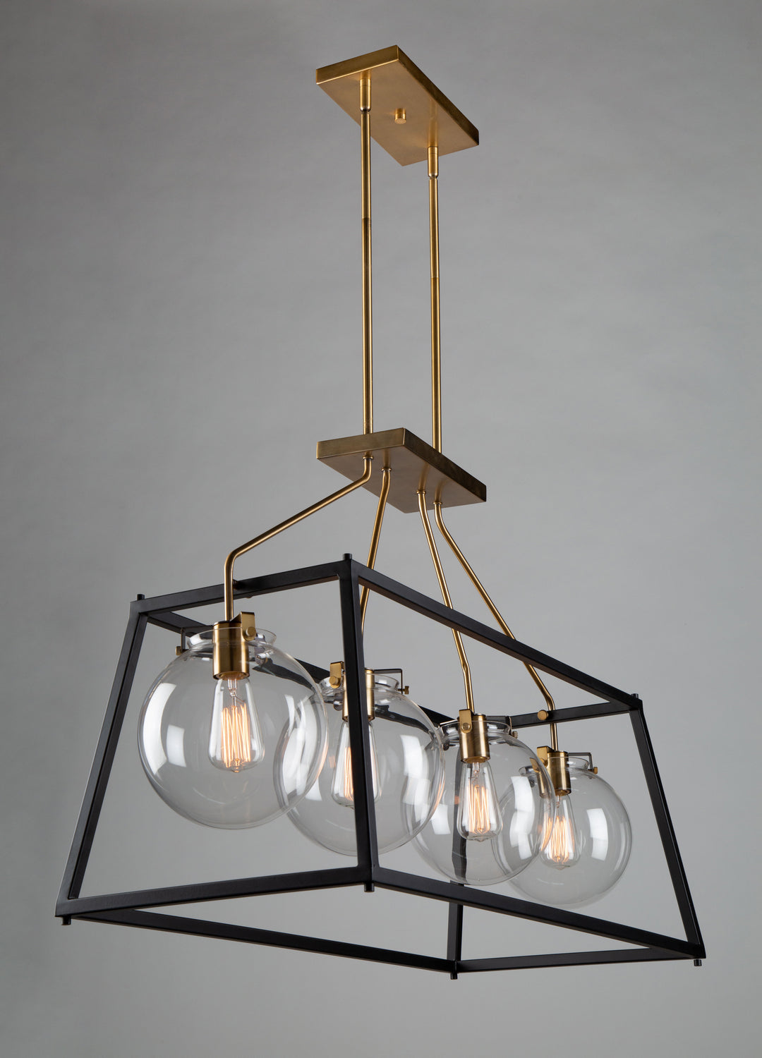 Artcraft Canada - AC11604VB - Four Light Island Pendant - Bridgetown - Black & Harvest Brass