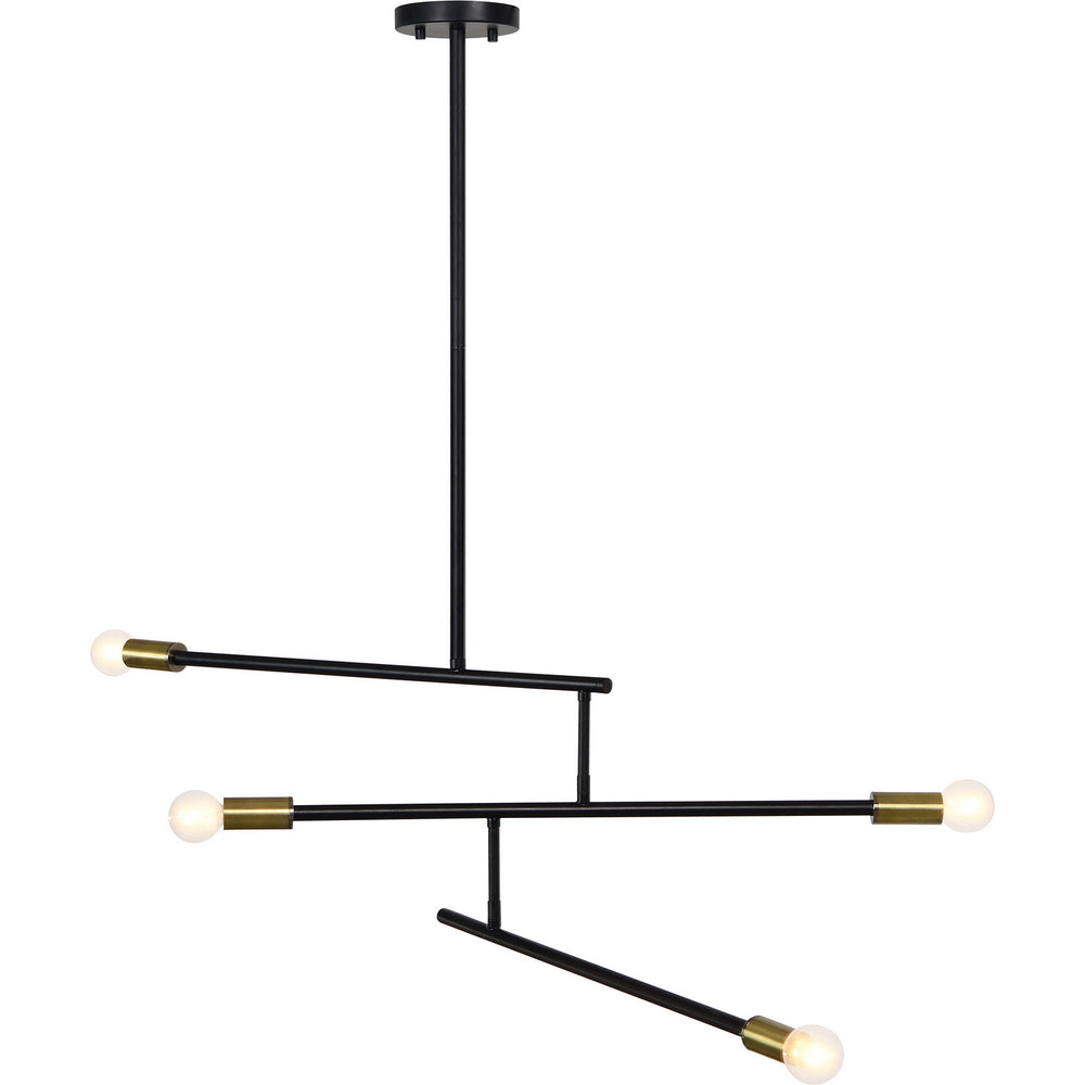 Renwil Canada - LPC4255 - Four Light Ceiling Fixture - Tara - Matte Black, Antique Brass