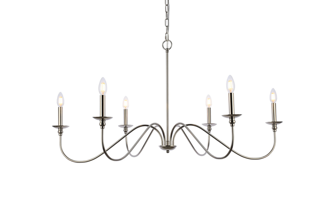Elegant Lighting - LD5056D42PN - Six Light Chandelier - Rohan - Polished Nickel