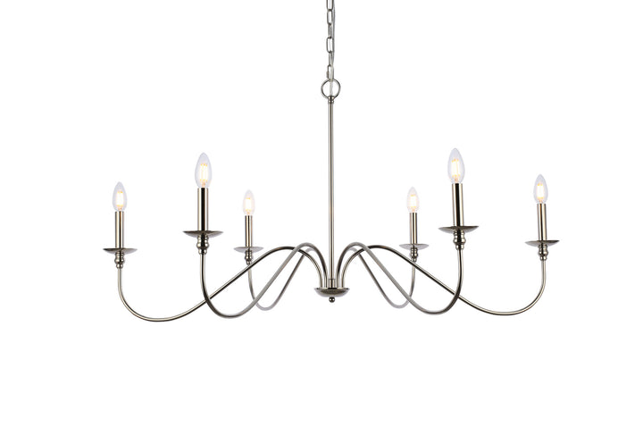 Elegant Lighting - LD5056D42PN - Six Light Chandelier - Rohan - Polished Nickel